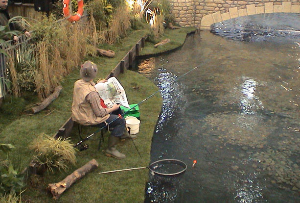 Large river built in exhibition hall