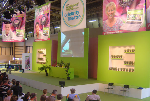 Stage set with celebrity theatre signage